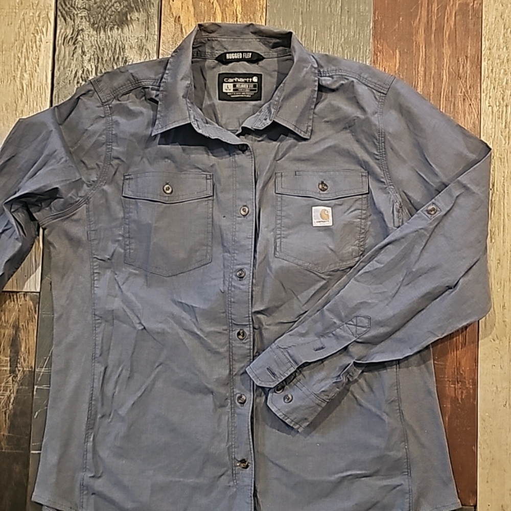CARHARTT relaxed fit Sz L Rugged Flex blue